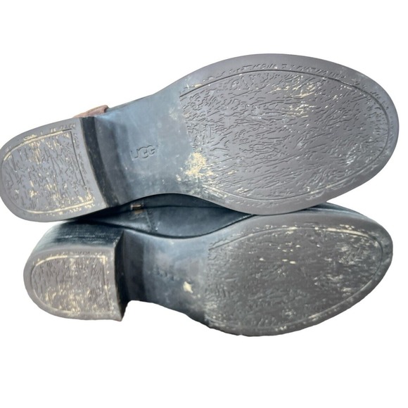 Ugg Jaspan Braided Black Suede Mid Calf Pull On Boots Size 8 - Picture 3 of 8